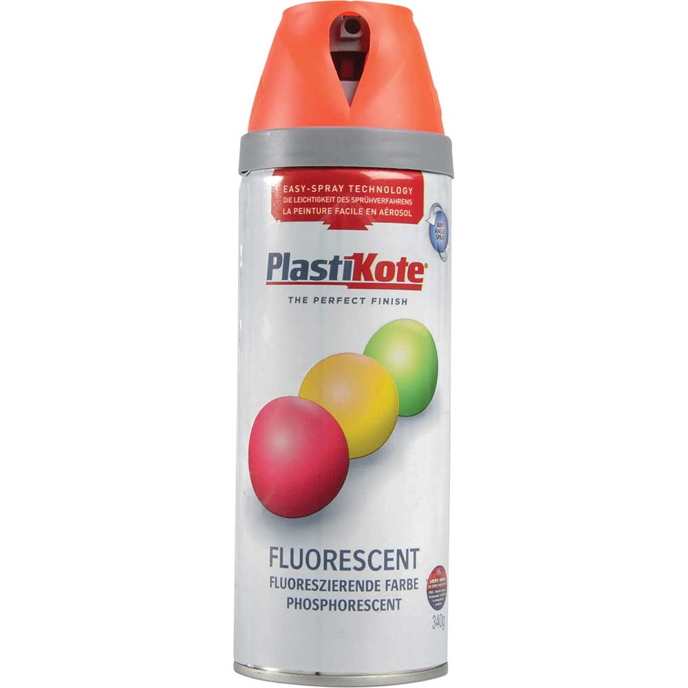 Plastikote Twist and Spray Fluorescent Aerosol Spray Paint Orange 400ml