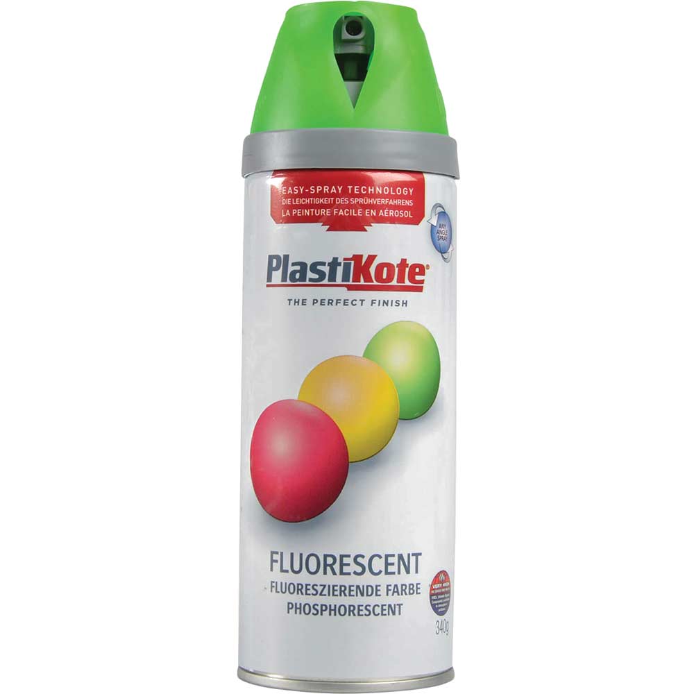 Plastikote Twist and Spray Fluorescent Aerosol Spray Paint Green 400ml