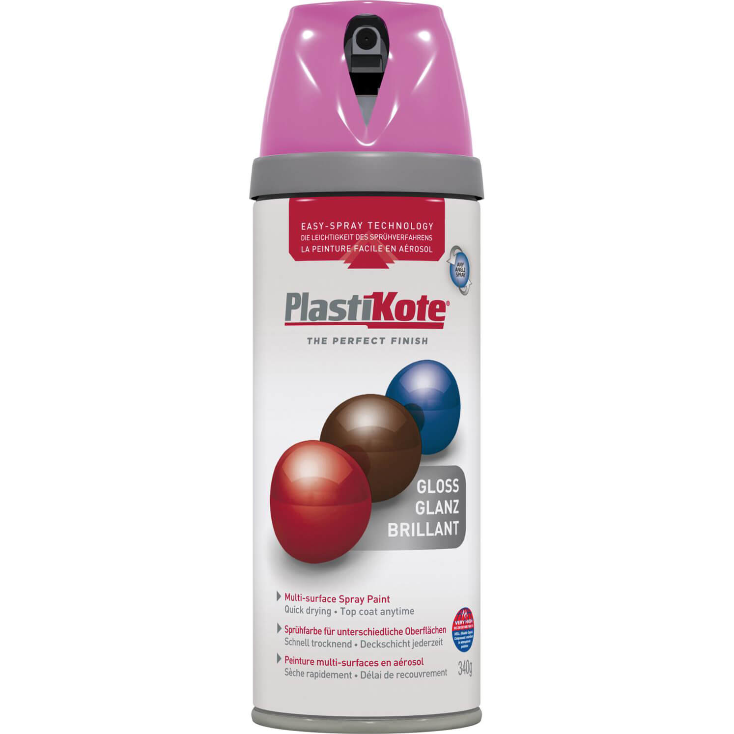 Image of Plastikote Premium Gloss Aerosol Spray Paint Pink Burst 400ml