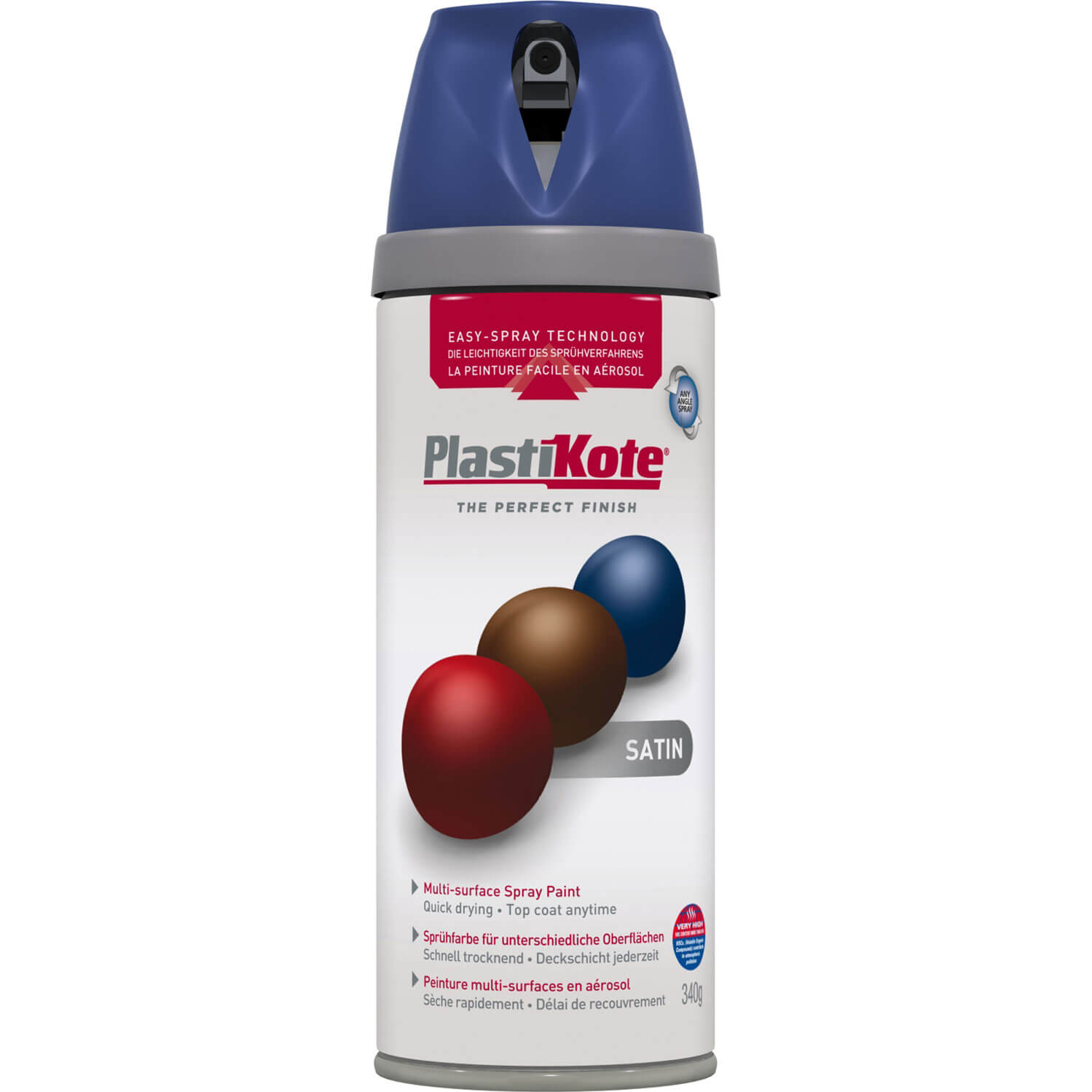 Image of Plastikote Premium Satin Aerosol Spray Paint Night Navy 400ml