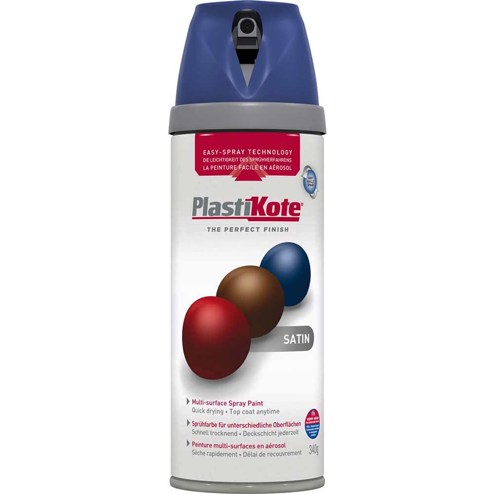 Image of Plastikote Premium Satin Aerosol Spray Paint Night Navy 400ml