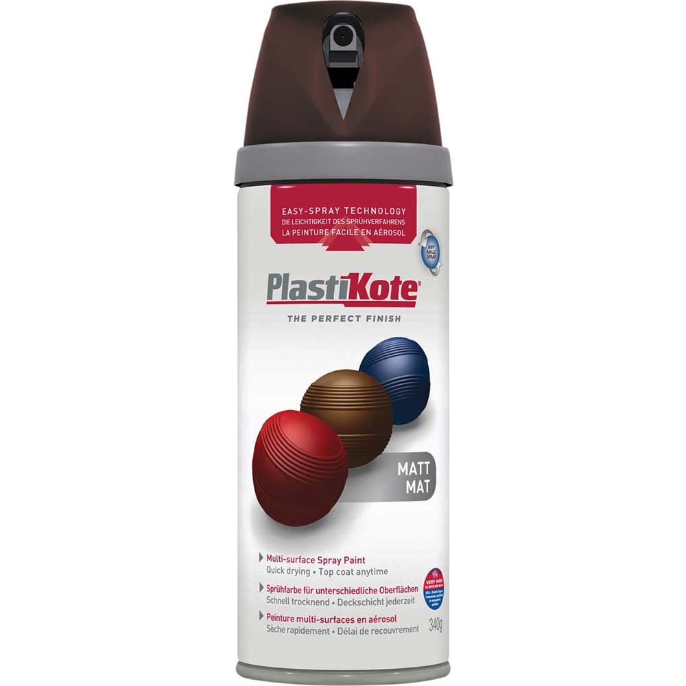 Plastikote Premium Matt Aerosol Spray Paint Chocolate 400ml