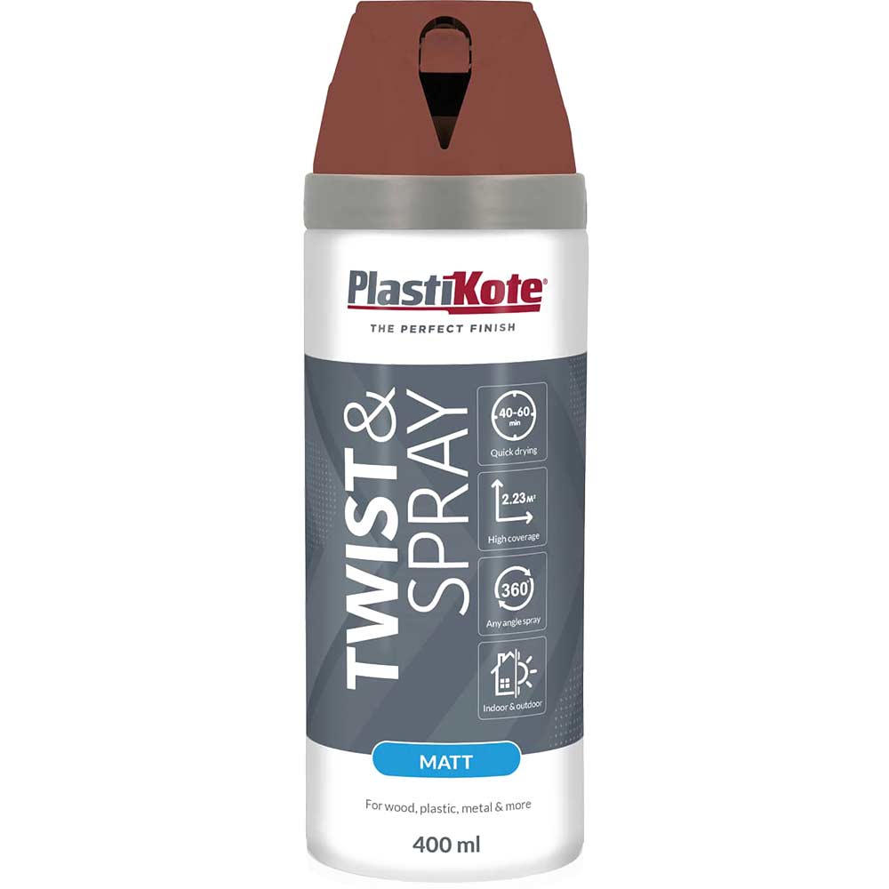 Plastikote Premium Matt Aerosol Spray Paint Pantile Red 400ml