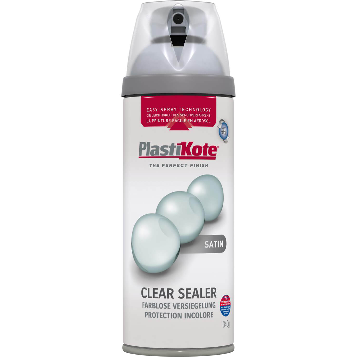 Image of Plastikote Clear Acrylic Aerosol Spray Paint Satin 400ml