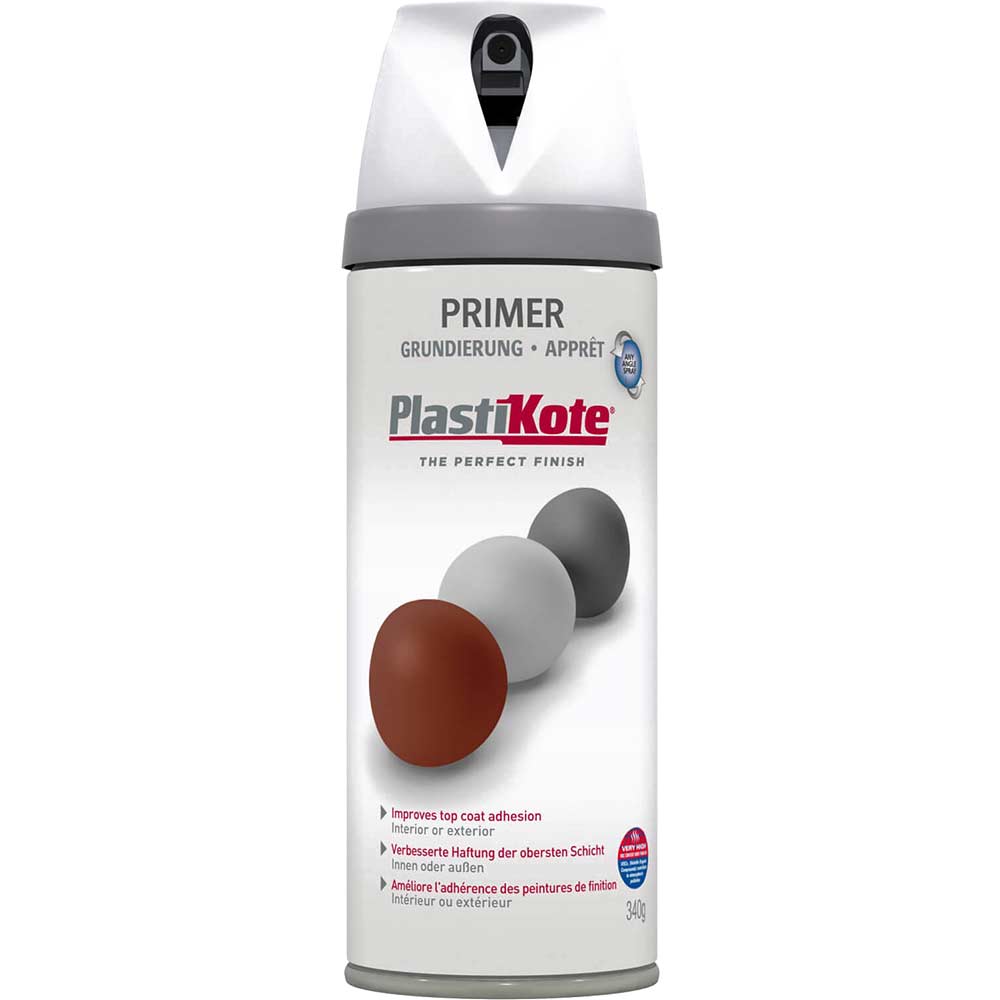 Image of Plastikote Primer Aerosol Spray Paint White 400ml