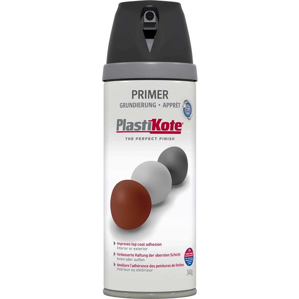 Image of Plastikote Primer Aerosol Spray Paint Black 400ml