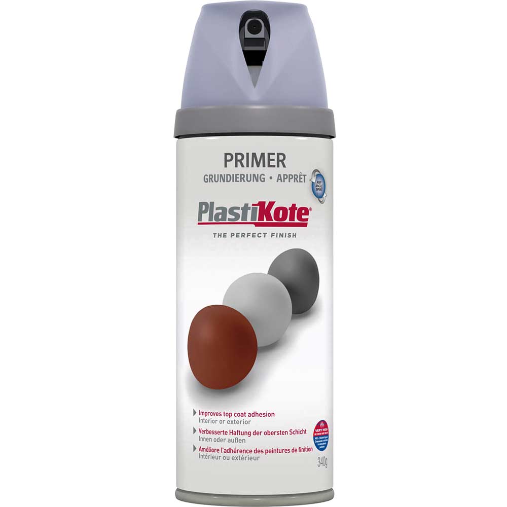 Image of Plastikote Primer Aerosol Spray Paint Grey 400ml