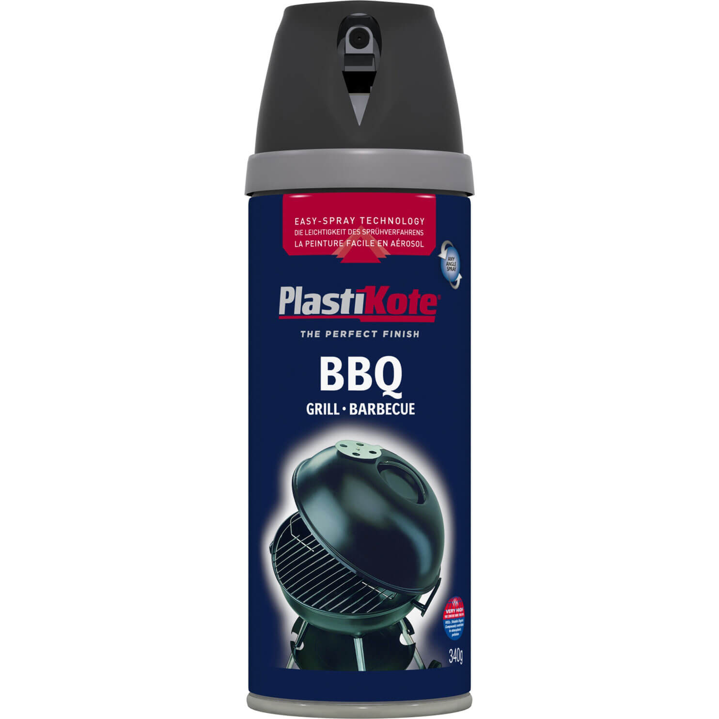 Image of Plastikote BBQ Spray Aerosol Paint Black 400ml