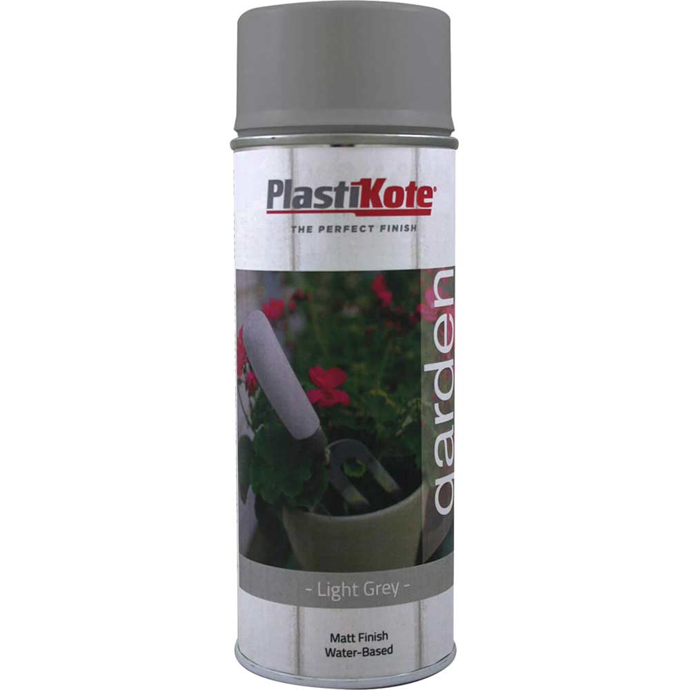 Plastikote Garden Colours Spray Paint Light Grey 400ml