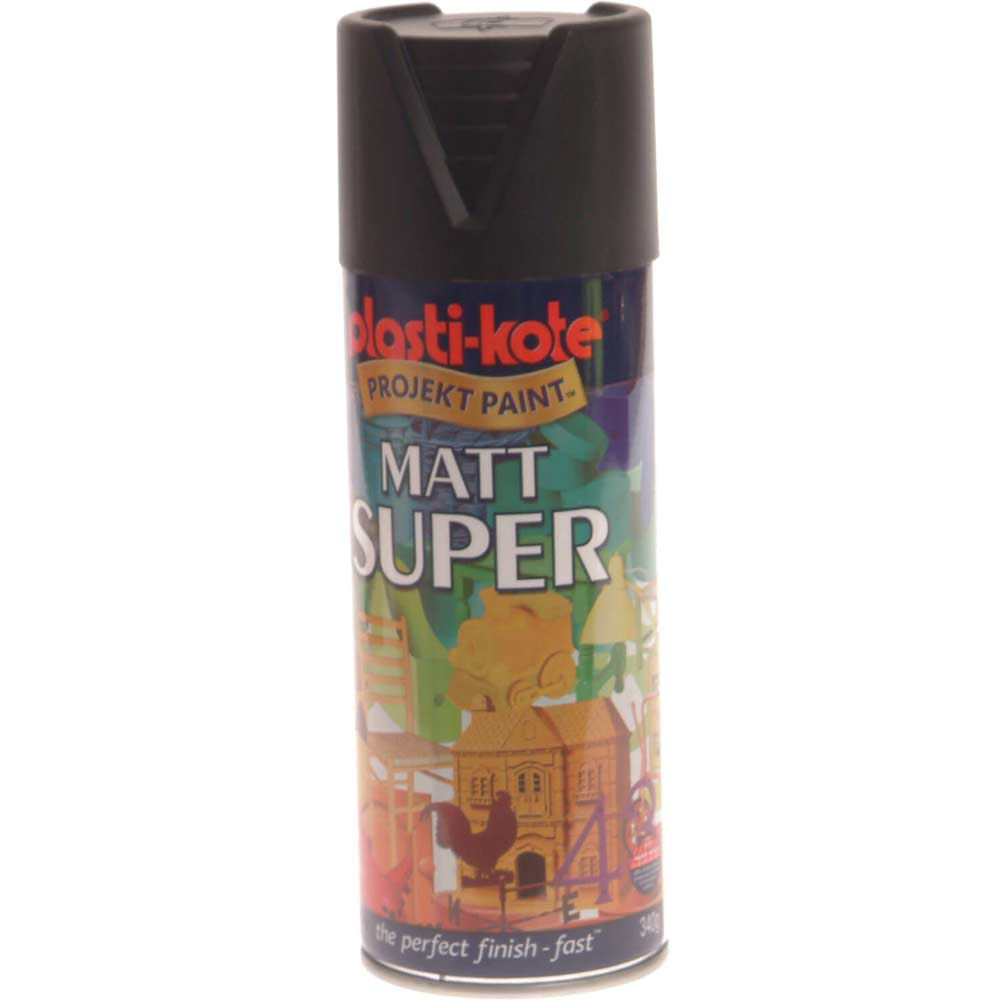 Image of Plastikote Super Matt Aerosol Spray Paint Black 400ml