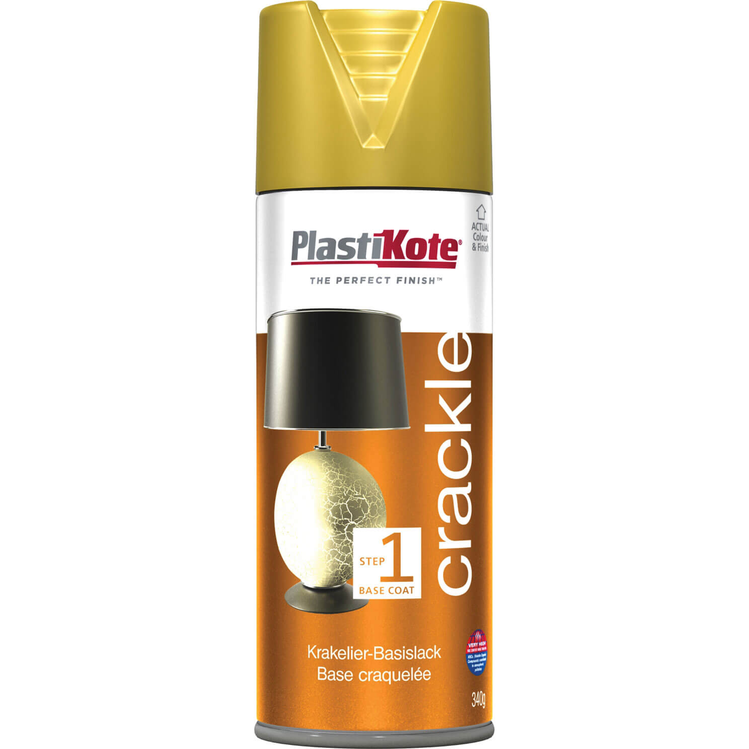 Image of Plastikote Crackle Touch Aerosol Spray Paint Gold 400ml