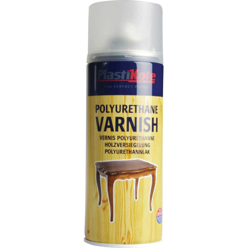 Image of Plastikote Aerosol Varnish Spray Clear Satin 400ml