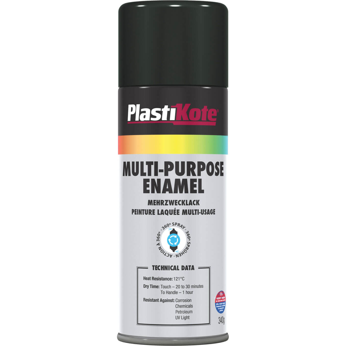 Image of Plastikote Enamel Aerosol Spray Paint Gloss Black 400ml