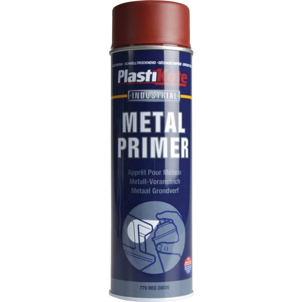 Image of Plastikote Industrial Primer Aerosol Spray Paint Red 500ml