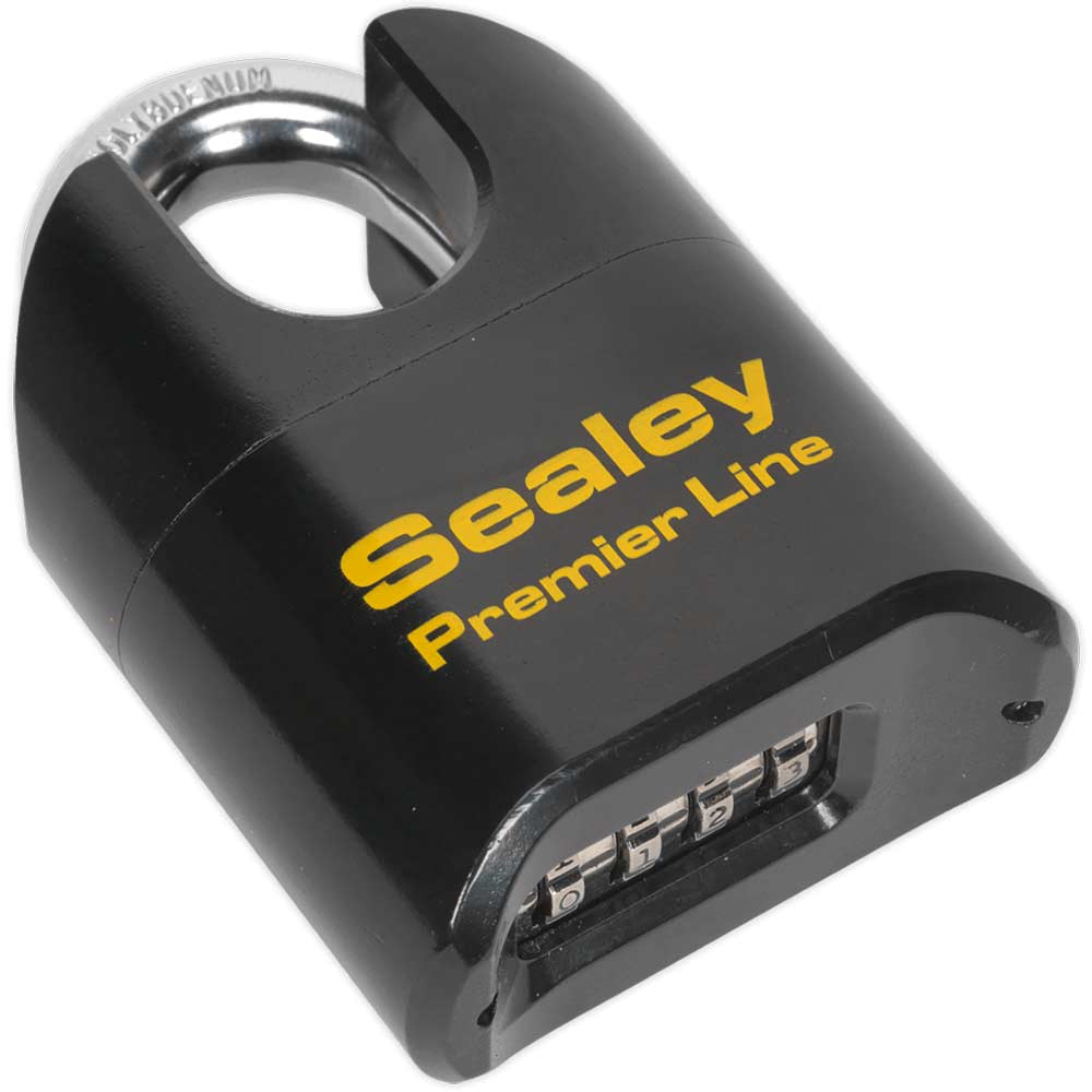 Sealey Steel Combination Padlock Shrouded Shackle 62mm Standard
