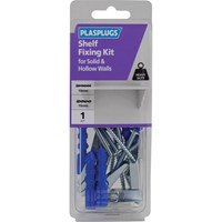 Plasplugs Shelf Fixing Kit for Solid and Hollow Walls