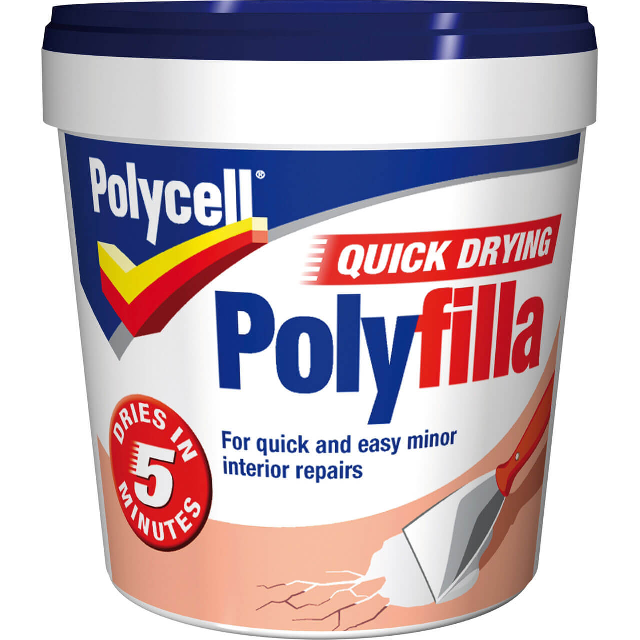 Image of Polycell Multi Purpose Quick Drying Polyfilla Tub 1000g