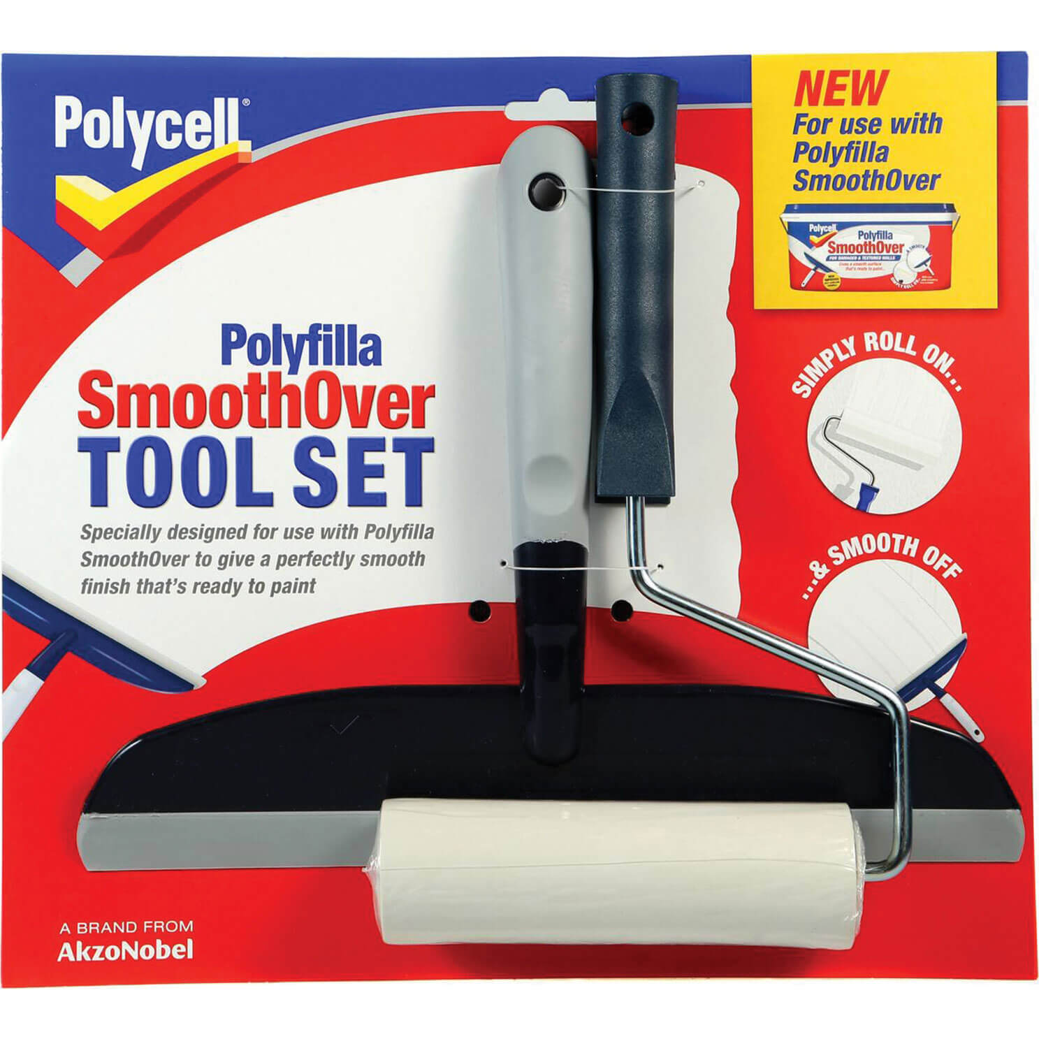 Image of Polycell Polyfilla SmoothOver Roller and Spreader Kit