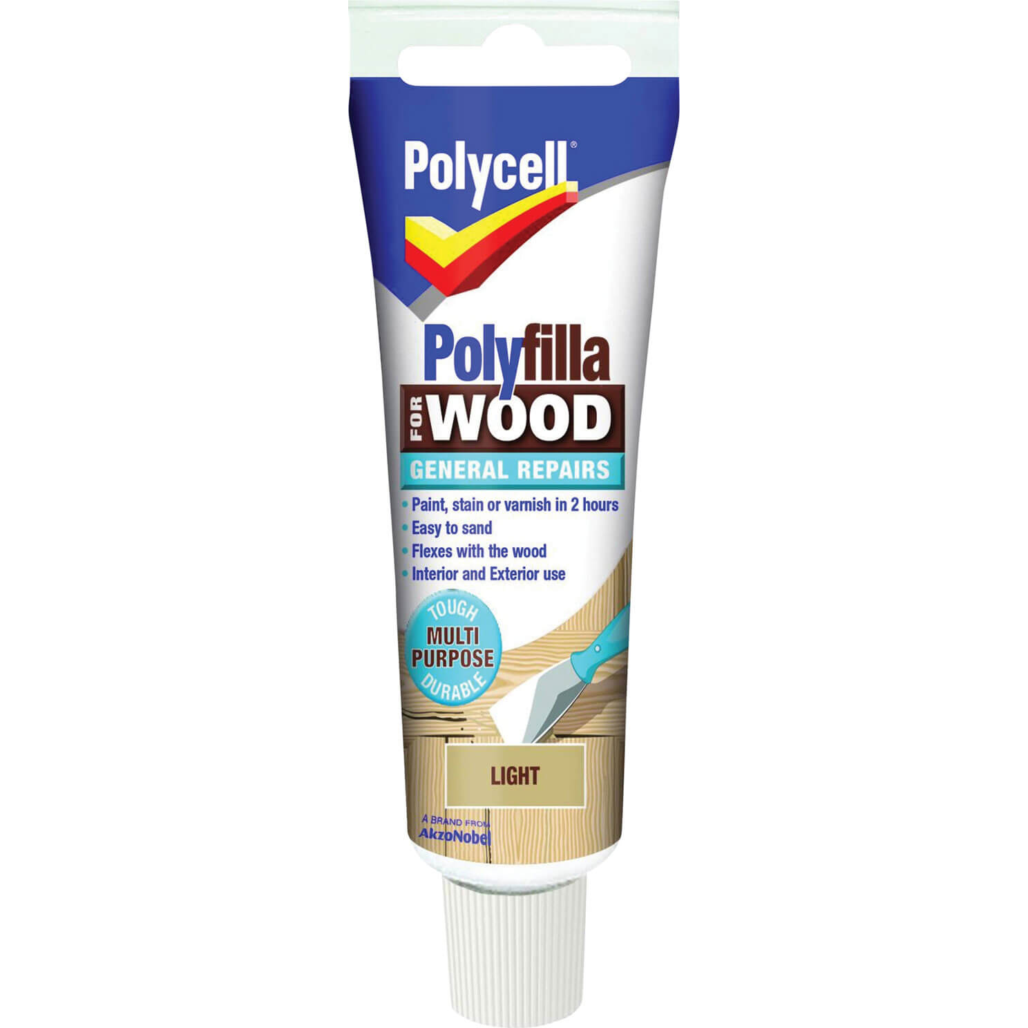 Image of Polycell Polyfilla for Wood General Repairs Light 75g