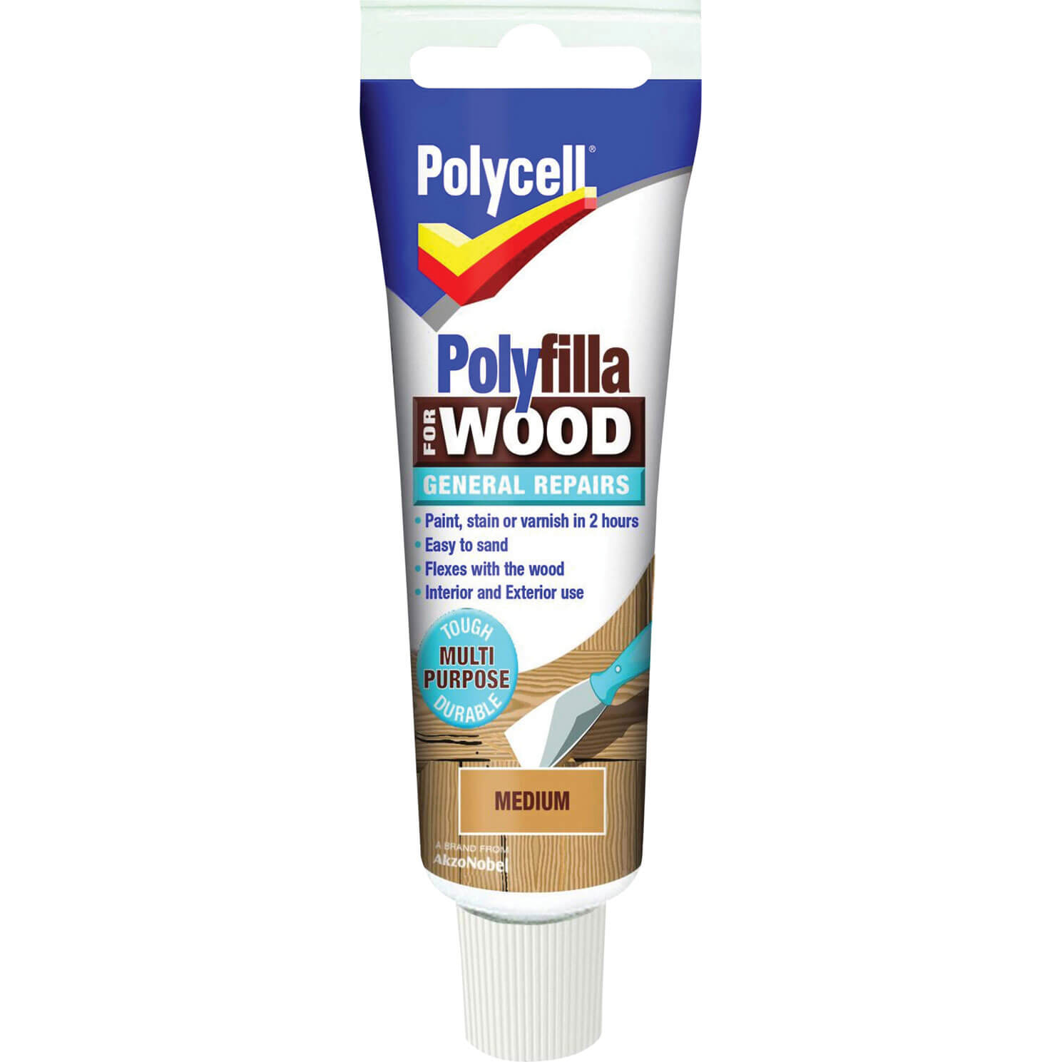Image of Polycell Polyfilla for Wood General Repairs Medium 75g