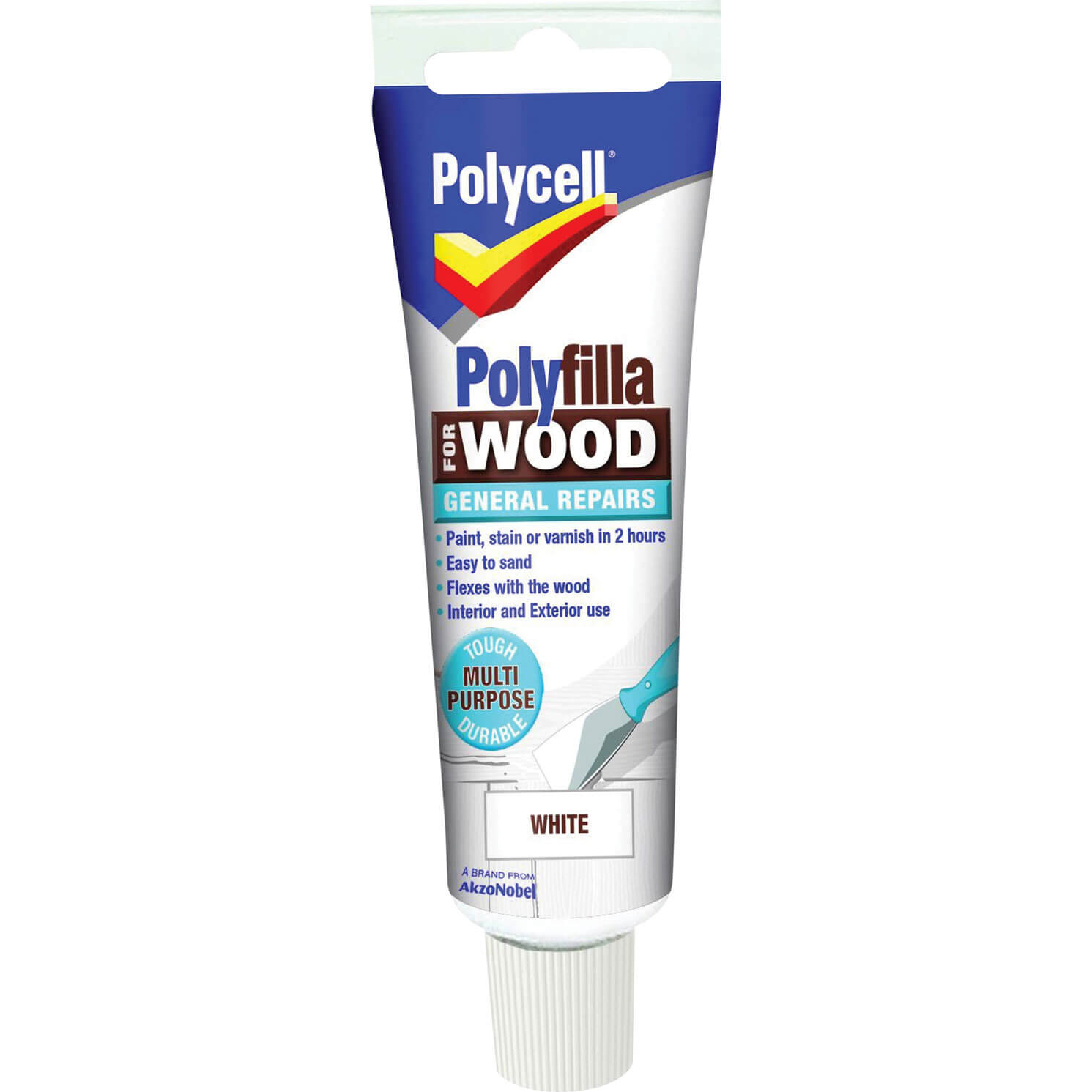 Image of Polycell Polyfilla for Wood General Repairs White 75g
