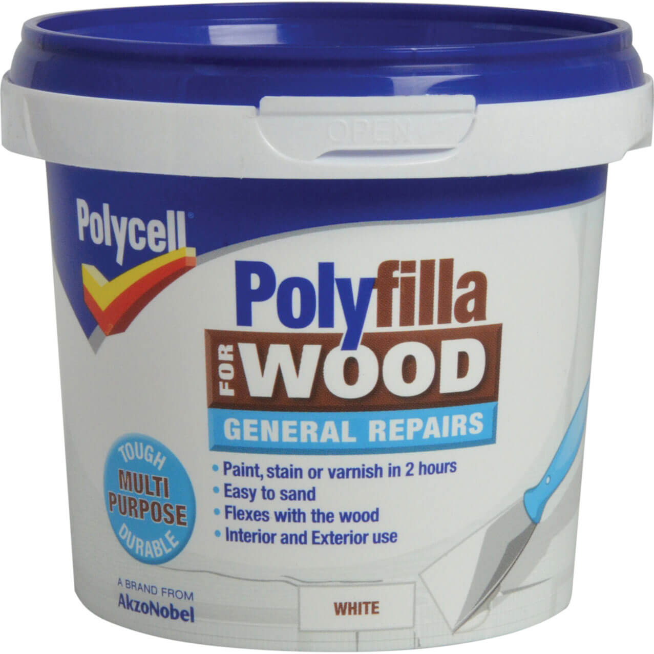 Image of Polycell Polyfilla for Wood General Repairs White 380g