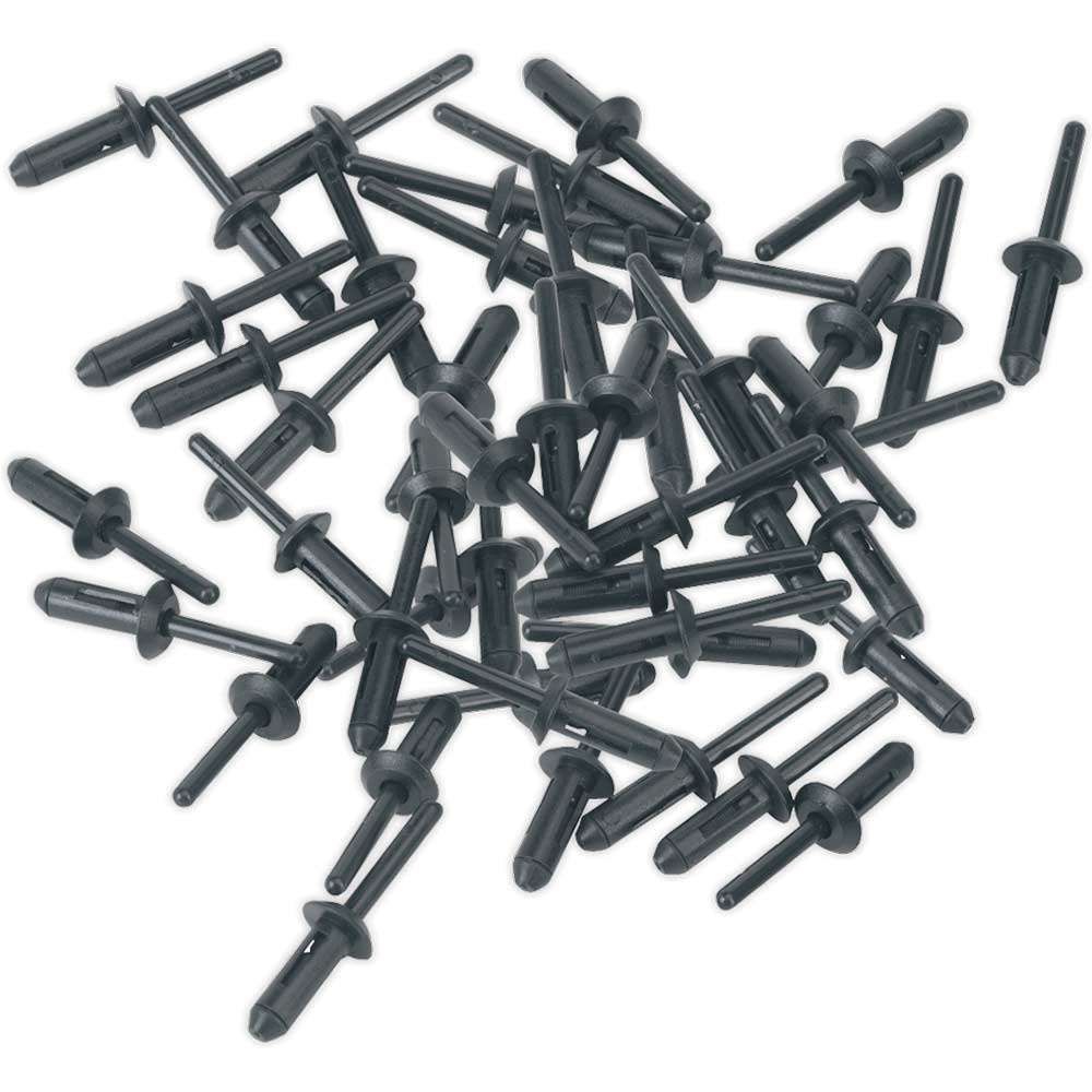 Sealey Plastic Rivets 6.6mm 17.2mm Pack of 50