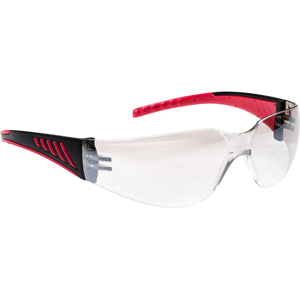 Portwest Wrap Around Pro Safety Glasses Red Mirror