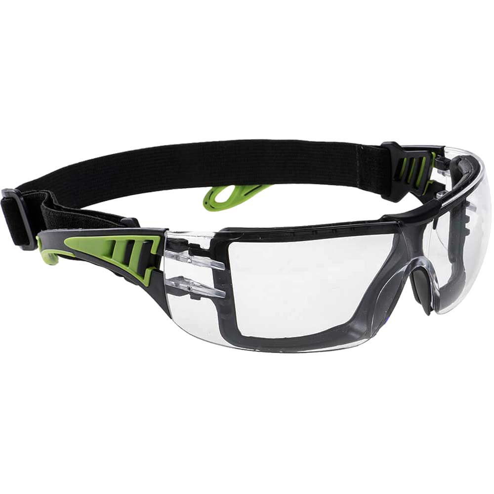 Portwest Tech Look Plus Safety Goggles Green Clear