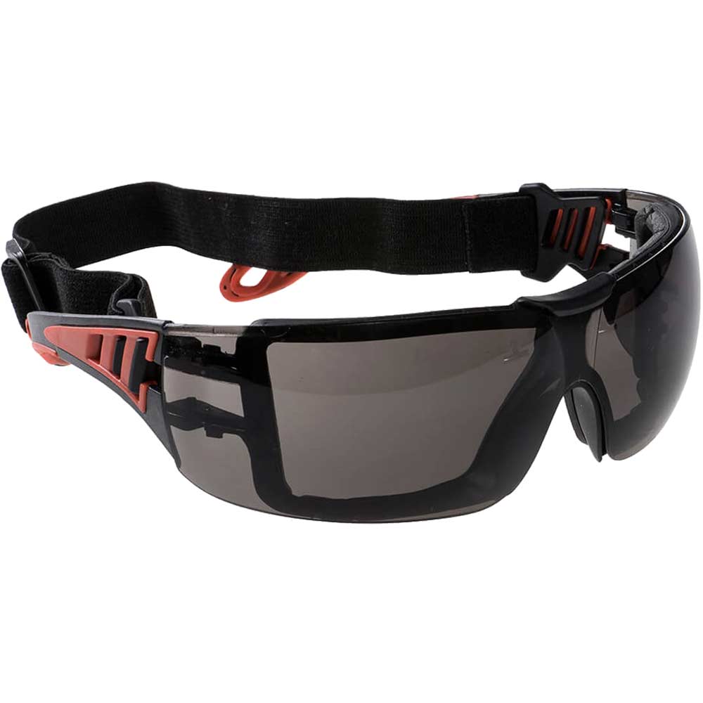 Portwest Tech Look Plus Safety Goggles Red Smoke