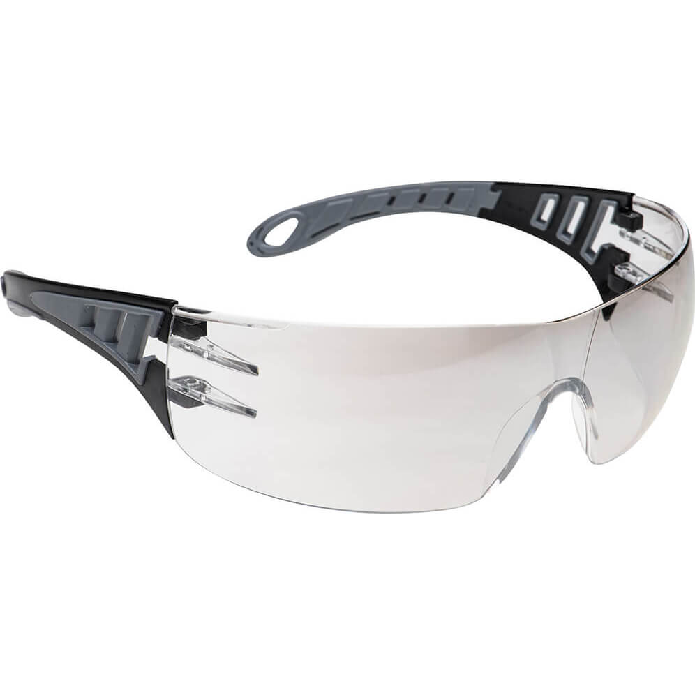Image of Portwest Tech Look Safety Glasses Grey Mirror