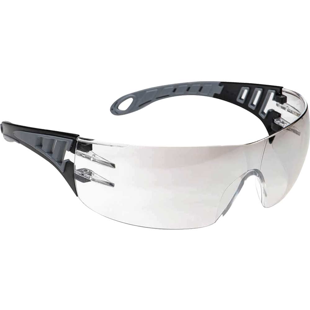 Image of Portwest Tech Look Safety Glasses Grey Mirror