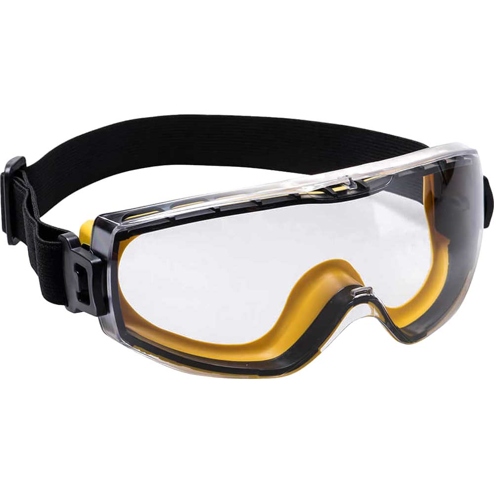 Portwest Impervious Tech Safety Goggles Black / Yellow Clear