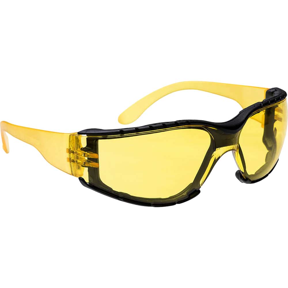 Image of Portwest Wrap Around Plus Safety Glasses Amber Amber