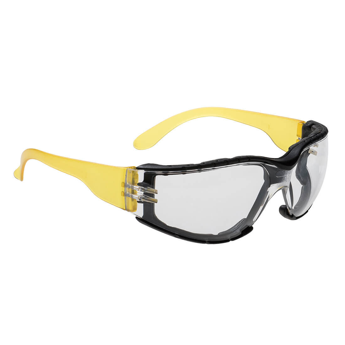 Image of Portwest Wrap Around Plus Safety Glasses Yellow Clear