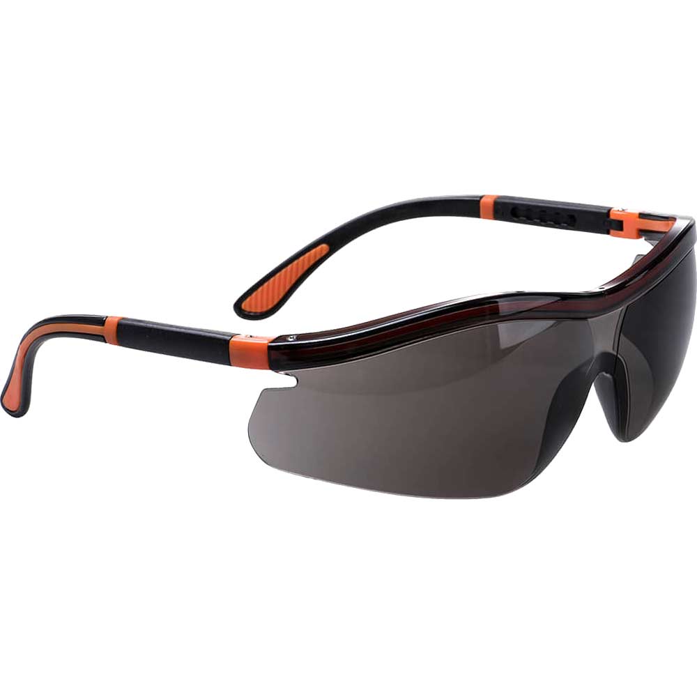 Portwest Neon Safety Glasses Black / Orange Smoke