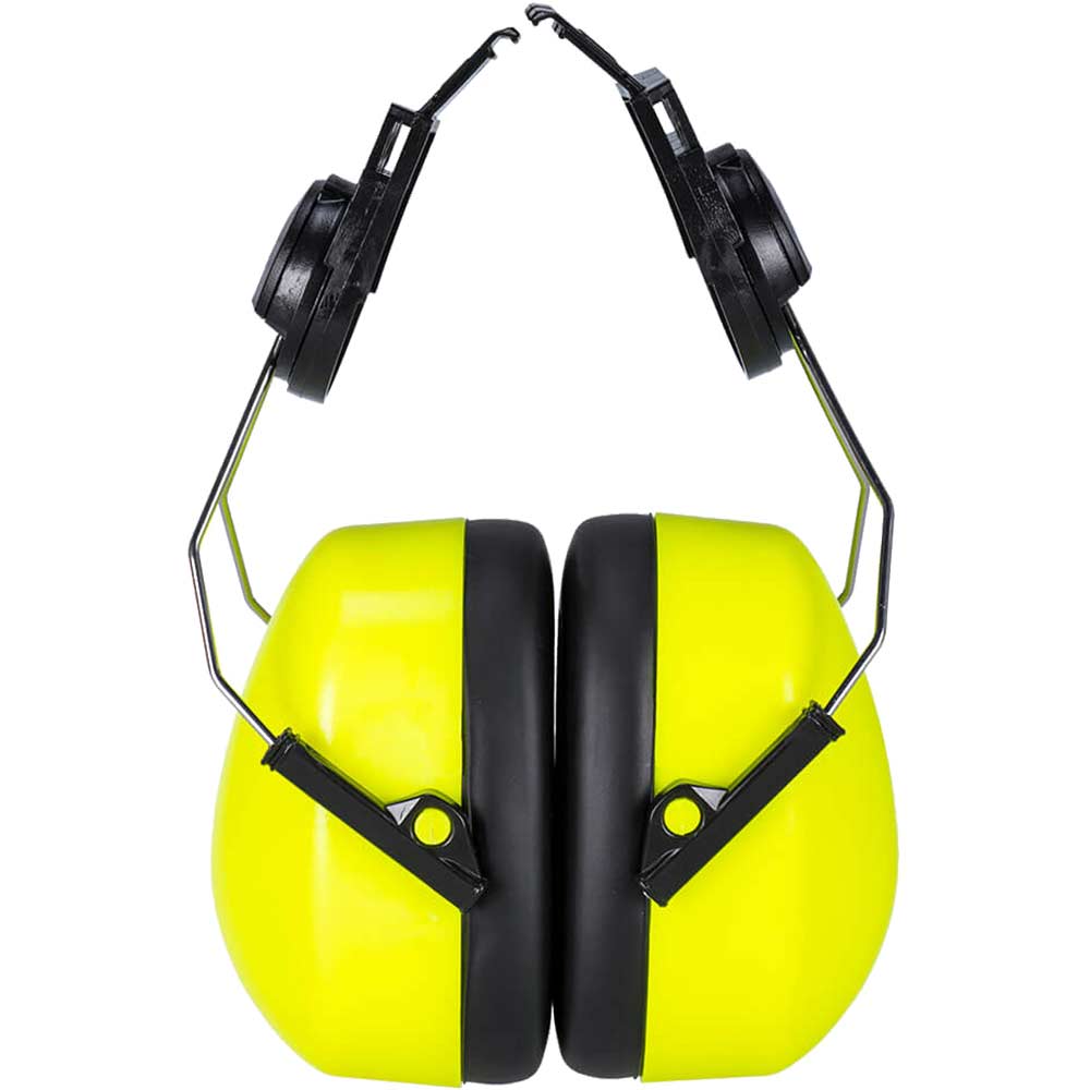 Portwest High Vis Clip On Ear Defenders for Endurance Helmets Yellow