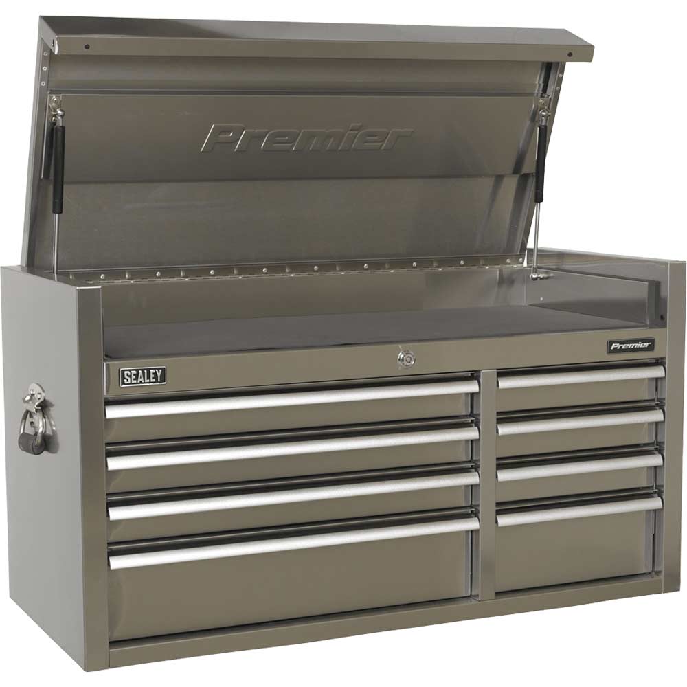 Image of Sealey 8 Drawer Wide Stainless Steel Tool Chest Stainless Steel