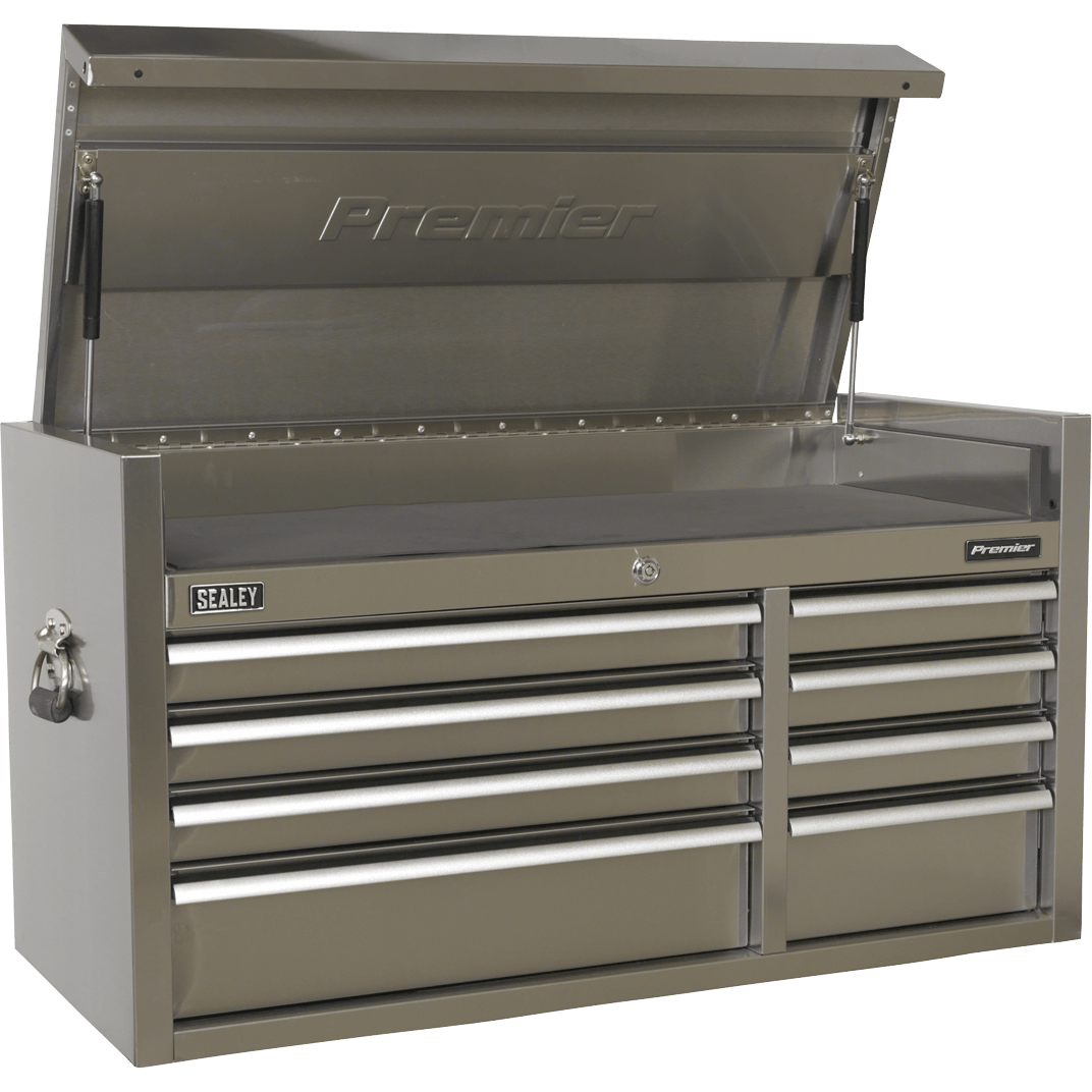Sealey 8 Drawer Wide Stainless Steel Tool Chest Stainless Steel