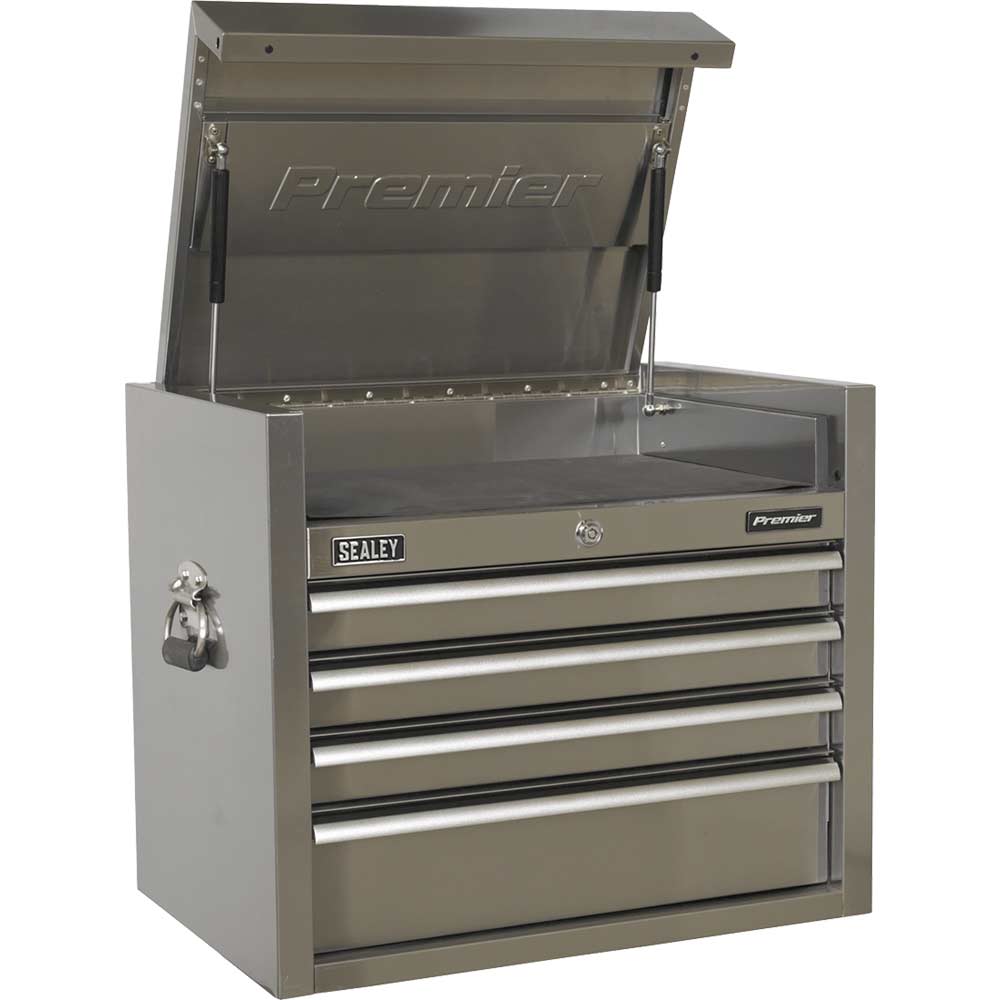 Image of Sealey Premier 4 Drawer Stainless Steel Tool Chest Stainless Steel