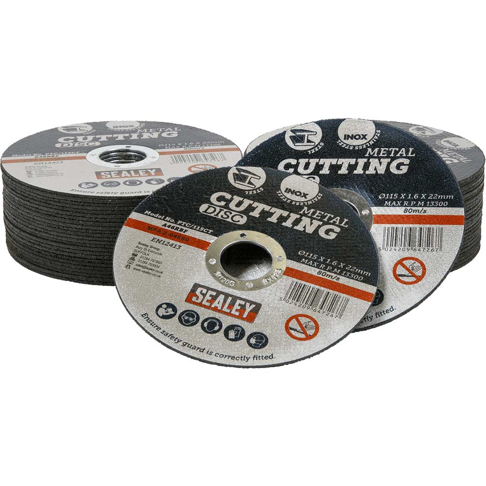 Image of Sealey Metal Cutting Disc 115mm 1.6mm Pack of 50