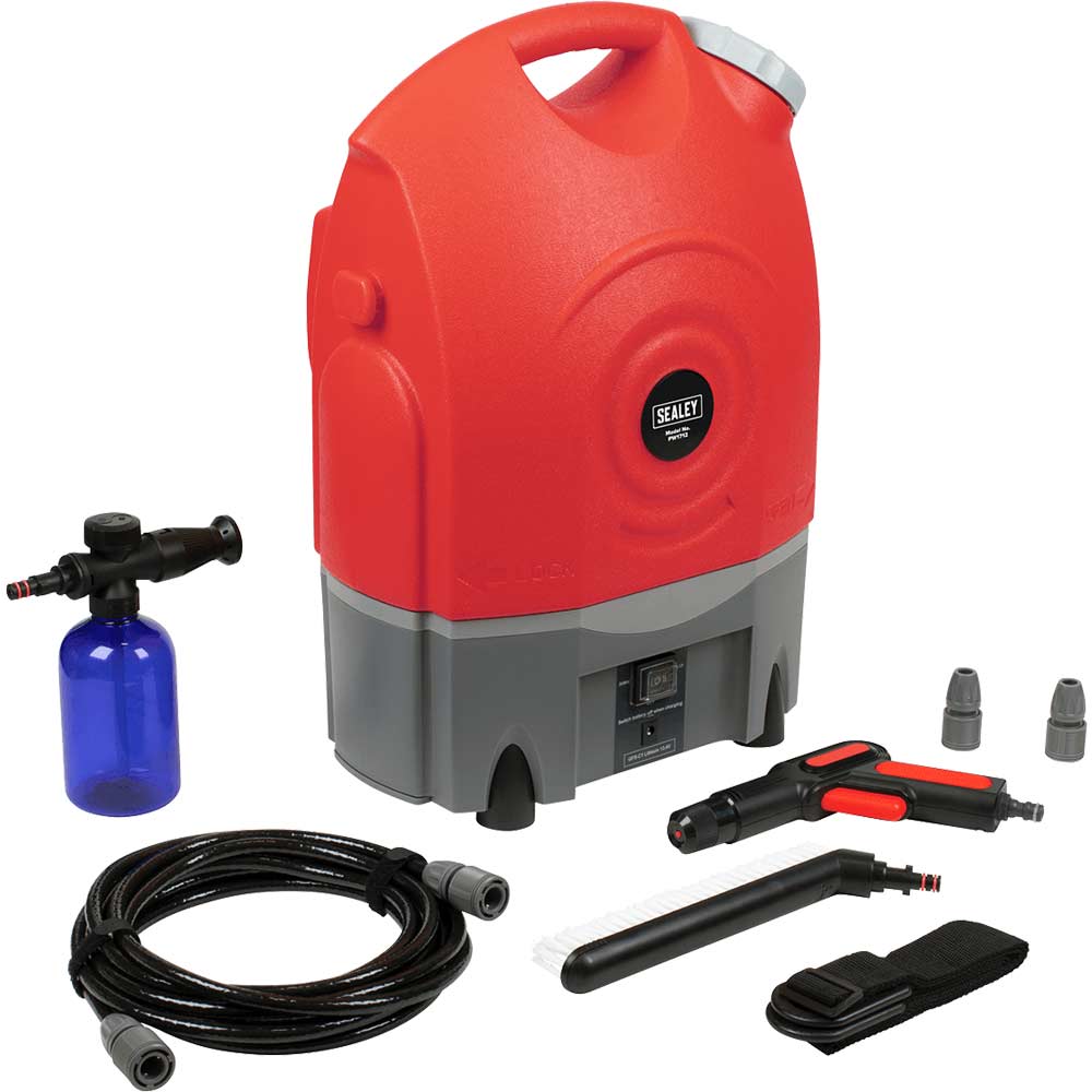 Sealey PW1712 12v or Rechargeable Cordless Pressure Washer 8.5 Bar