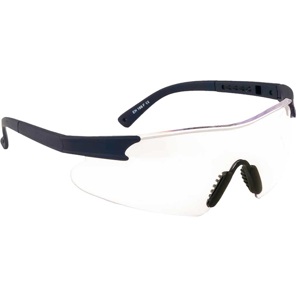 Portwest Curvo Safety Glasses Black Clear