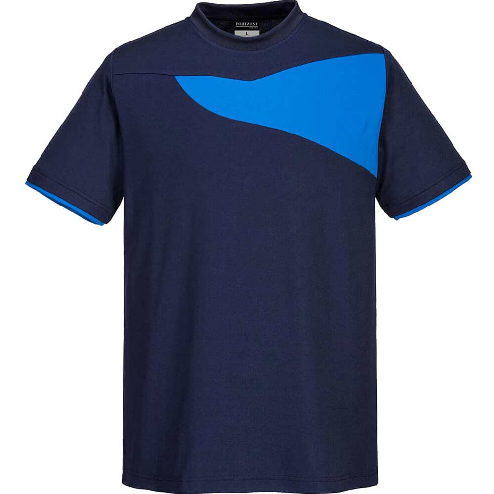 Portwest PW2 Mens Cotton Comfort T Shirt Navy / Royal Blue L