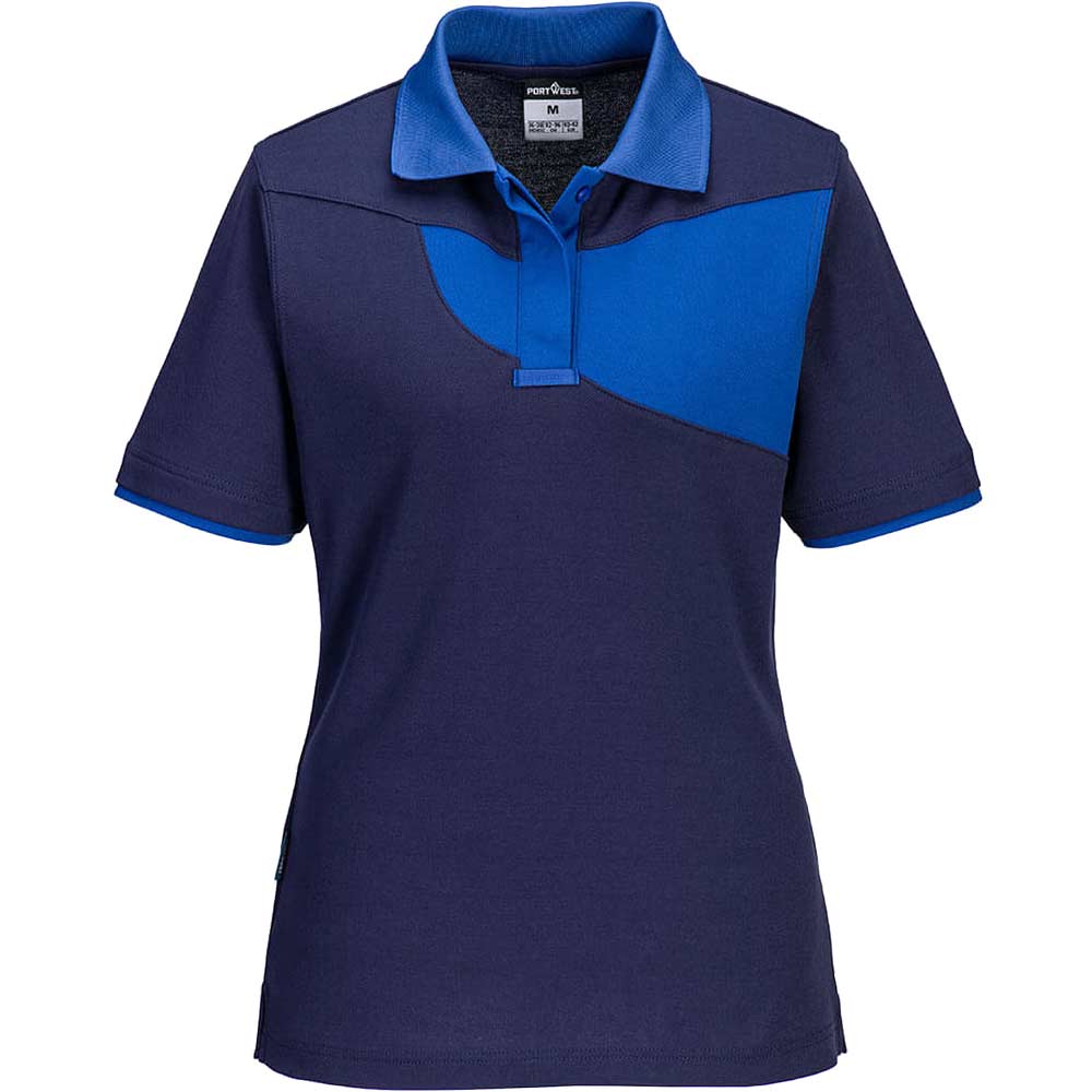 Portwest PW2 Womens Polo Shirt Navy / Royal Blue S