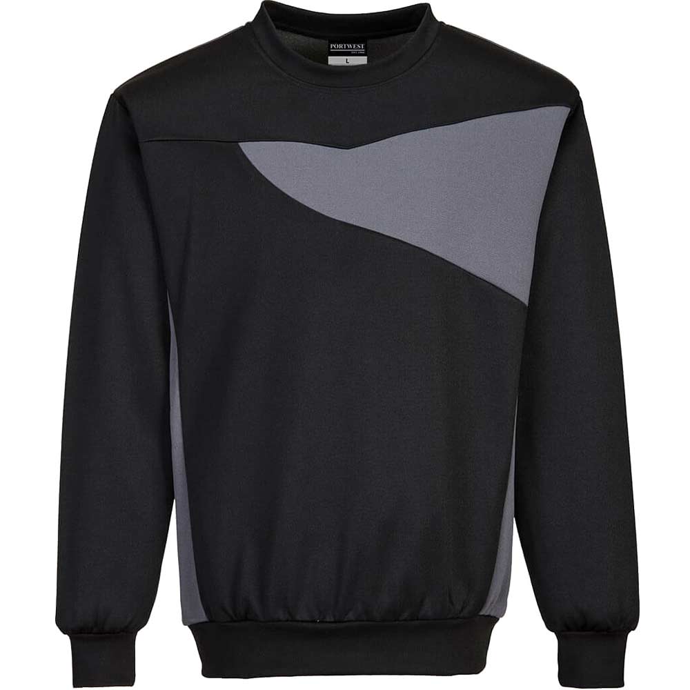 Portwest PW2 Mens Sweatshirt Black / Zoom Grey S