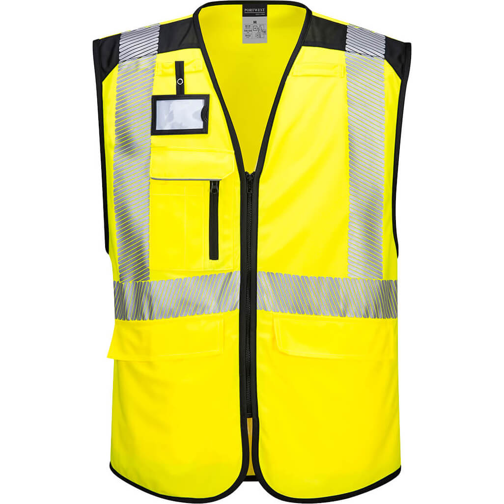 Image of Portwest PW3 Hi Vis Executive Vest Yellow / Black 4XL