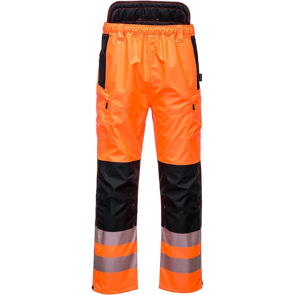 Portwest PW34 Hi Vis Work Trousers Orange / Black M 31