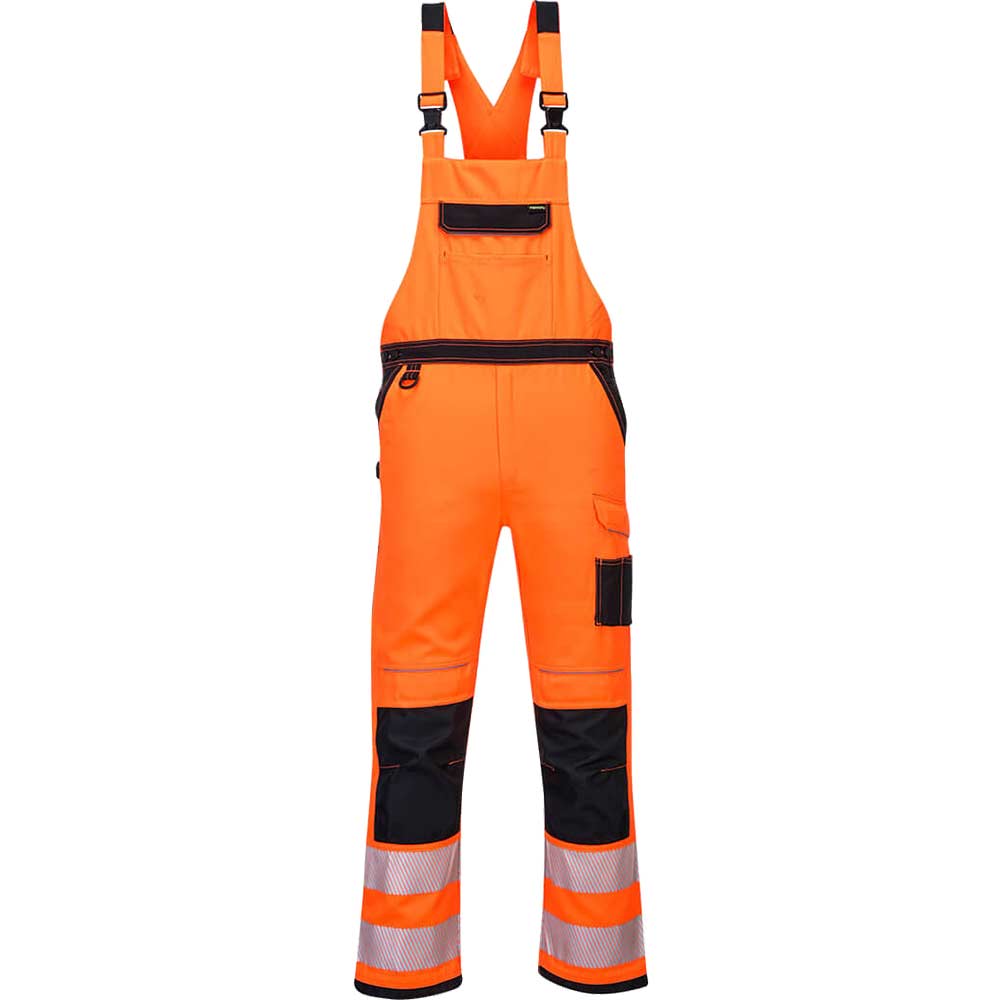 Portwest PW3 Hi Vis Bib and Brace Orange / Black 3XL