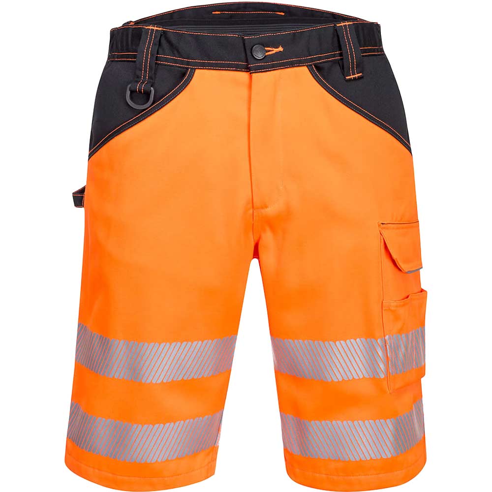 Portwest PW3 Hi Vis Work Shorts Orange / Black 40
